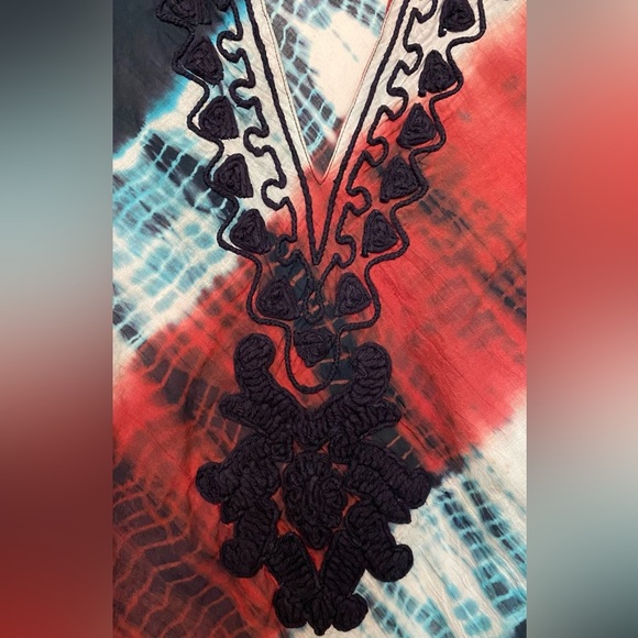 Michael Michael Kors Red, White, Navy Tie Dye Tunic Size XS - Picture 3 of 8